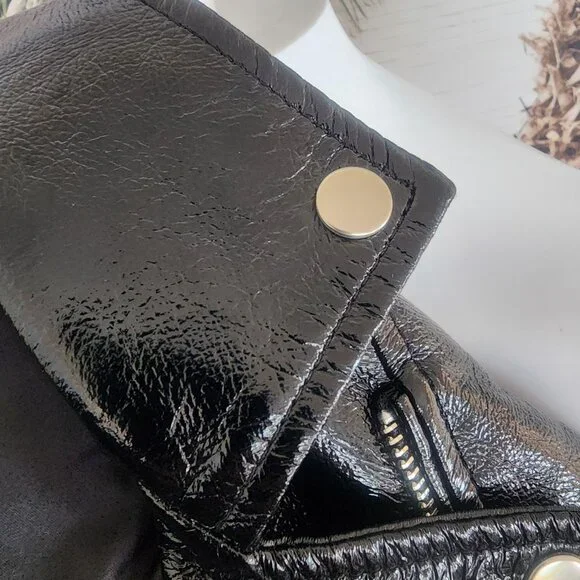 BLANK NYC Women's Patent Leather PUNK BIKER Jacket - Size Small - Picture 9 of 13